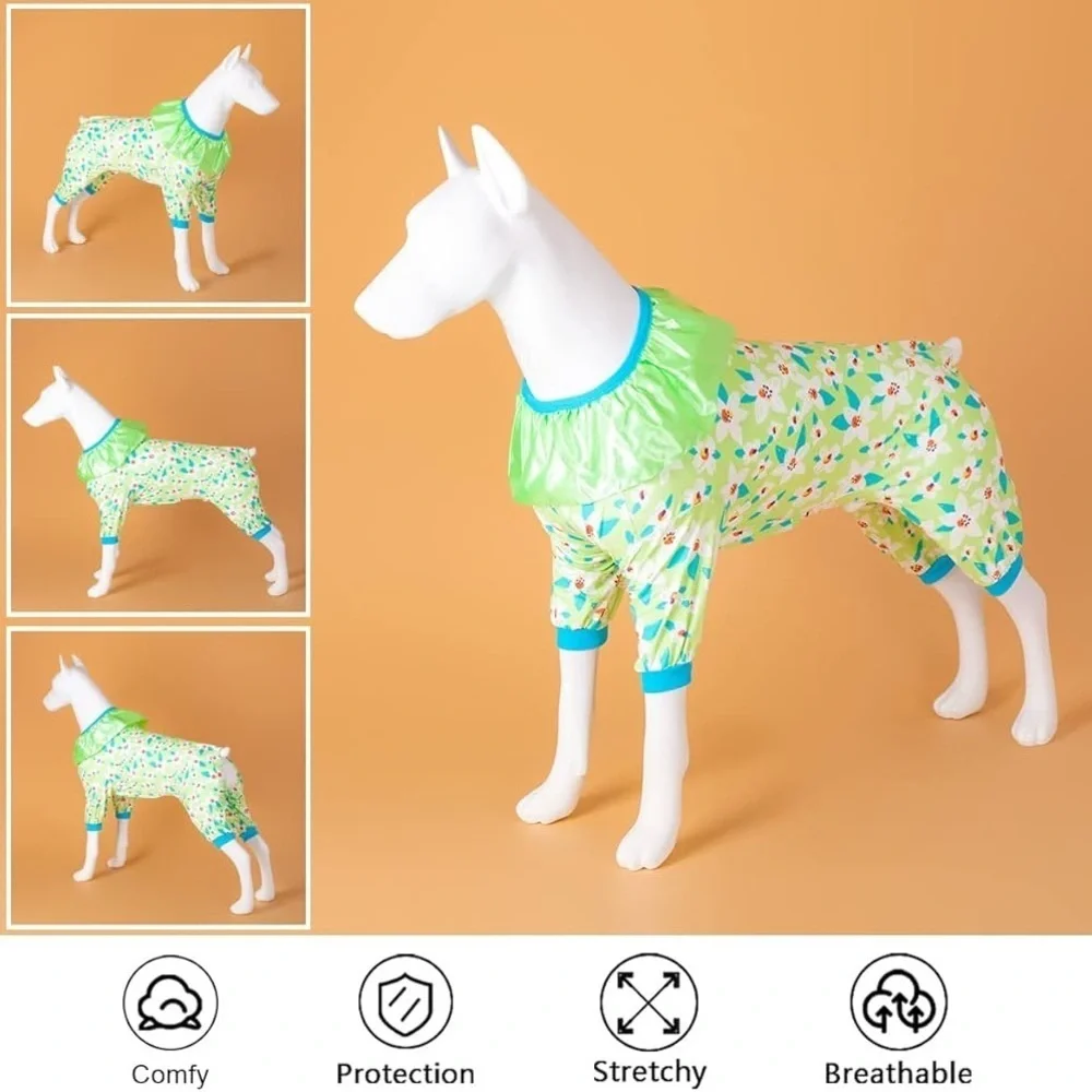 LovinPet Green Floral Dog Pajamas / Jumpsuit